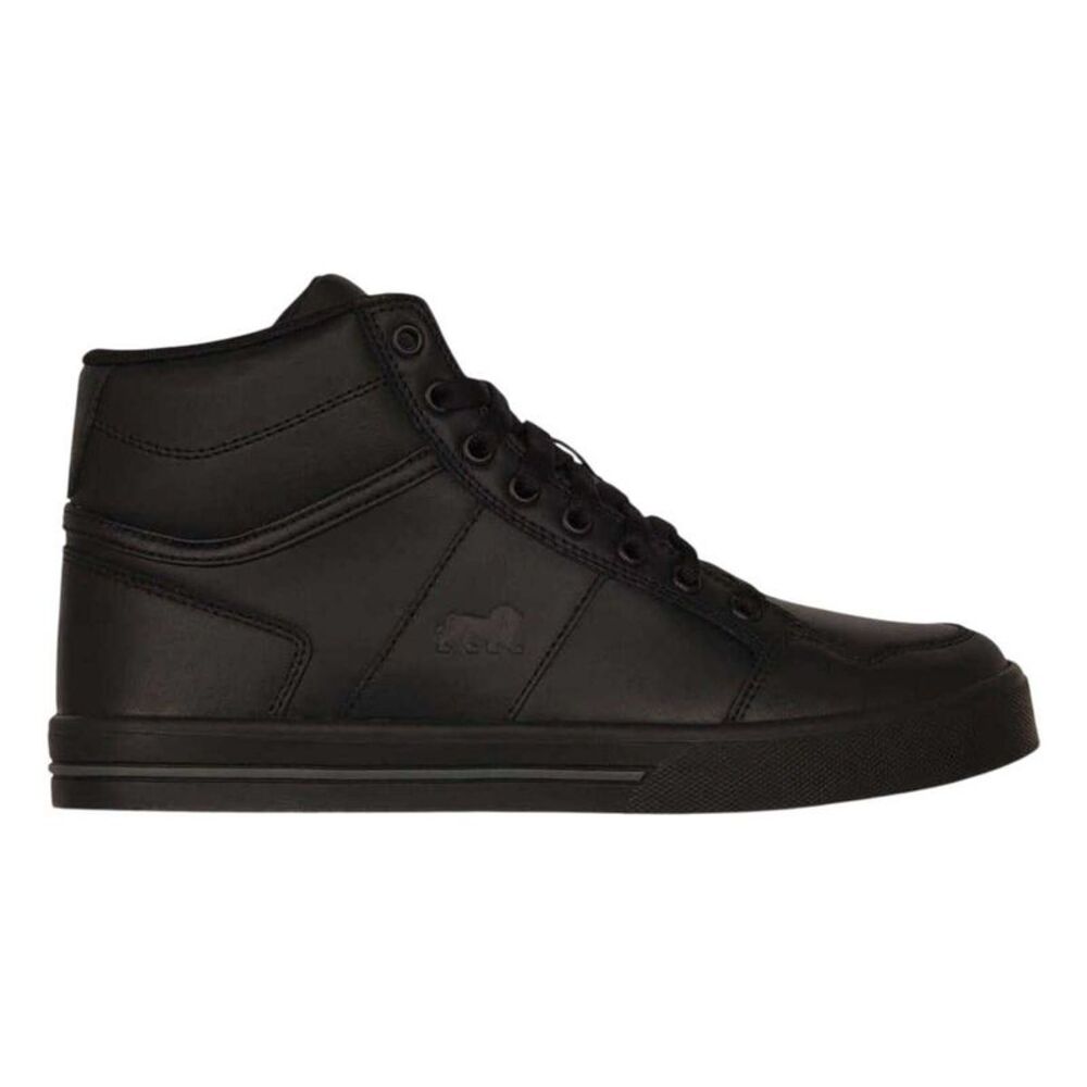Lonsdale Childrens/Kids Canons Leather Flat Sneakers / Black/Charcoal